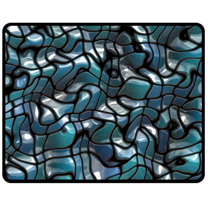 Old Spiderwebs On An Abstract Glass Double Sided Fleece Blanket (Medium) 