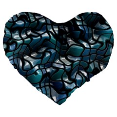 Old Spiderwebs On An Abstract Glass Large 19  Premium Flano Heart Shape Cushions by BangZart