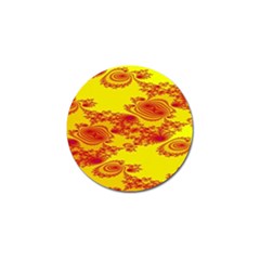 Floral Fractal Pattern Golf Ball Marker (4 Pack) by BangZart