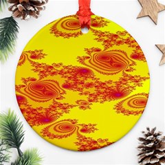 Floral Fractal Pattern Round Ornament (two Sides) by BangZart