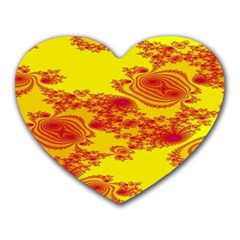 Floral Fractal Pattern Heart Mousepads by BangZart