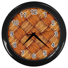 Vector Square Texture Pattern Wall Clocks (black)