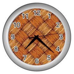 Vector Square Texture Pattern Wall Clocks (silver) 