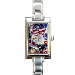 United States Of America Images Independence Day Rectangle Italian Charm Watch by BangZart