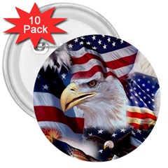 United States Of America Images Independence Day 3  Buttons (10 Pack)  by BangZart