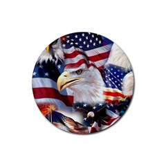 United States Of America Images Independence Day Rubber Round Coaster (4 Pack) 