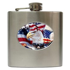 United States Of America Images Independence Day Hip Flask (6 Oz) by BangZart