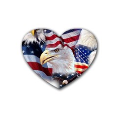 United States Of America Images Independence Day Heart Coaster (4 Pack)  by BangZart