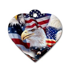 United States Of America Images Independence Day Dog Tag Heart (two Sides) by BangZart