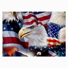 United States Of America Images Independence Day Large Glasses Cloth (2-side) by BangZart