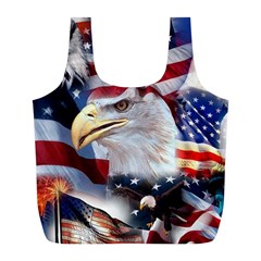 United States Of America Images Independence Day Full Print Recycle Bags (l)  by BangZart