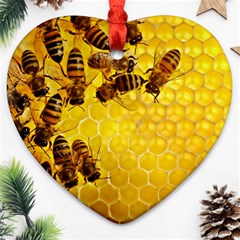 Honey Honeycomb Ornament (heart)