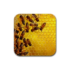 Honey Honeycomb Rubber Coaster (square)  by BangZart