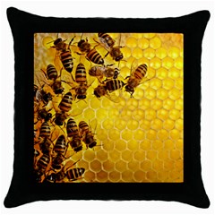 Honey Honeycomb Throw Pillow Case (black) by BangZart