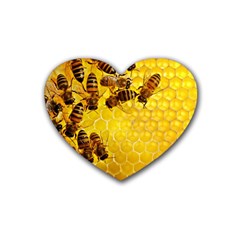 Honey Honeycomb Rubber Coaster (heart)  by BangZart