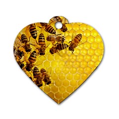 Honey Honeycomb Dog Tag Heart (one Side)