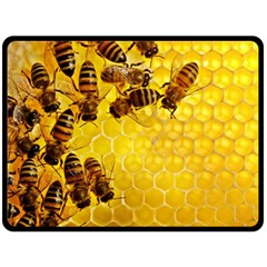 Honey Honeycomb Fleece Blanket (large)  by BangZart