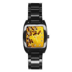 Honey Honeycomb Stainless Steel Barrel Watch by BangZart