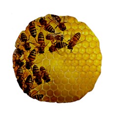 Honey Honeycomb Standard 15  Premium Flano Round Cushions by BangZart