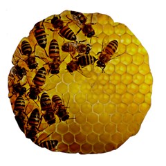 Honey Honeycomb Large 18  Premium Flano Round Cushions by BangZart