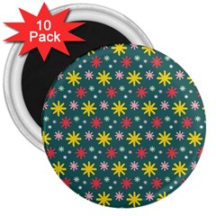 The Gift Wrap Patterns 3  Magnets (10 Pack)  by BangZart