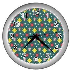 The Gift Wrap Patterns Wall Clocks (silver)  by BangZart