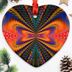 Casanova Abstract Art Colors Cool Druffix Flower Freaky Trippy Heart Ornament (two Sides) by BangZart