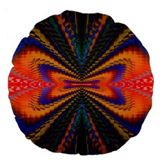 Casanova Abstract Art Colors Cool Druffix Flower Freaky Trippy Large 18  Premium Round Cushions by BangZart