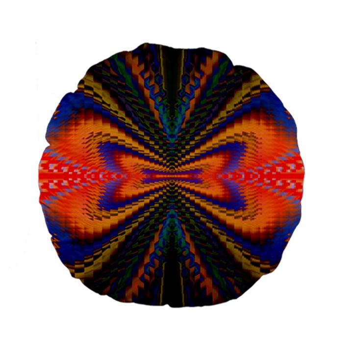 Casanova Abstract Art Colors Cool Druffix Flower Freaky Trippy Standard 15  Premium Flano Round Cushions