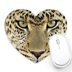 Leopard Face Heart Mousepads by BangZart