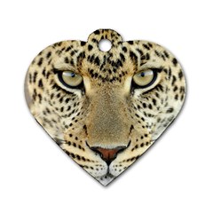 Leopard Face Dog Tag Heart (two Sides) by BangZart