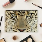 Leopard Face Cosmetic Bag (Large)  Front