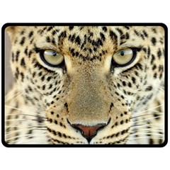 Leopard Face Fleece Blanket (large)  by BangZart