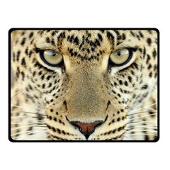 Leopard Face Double Sided Fleece Blanket (small)  by BangZart