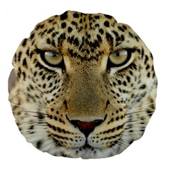 Leopard Face Large 18  Premium Flano Round Cushions by BangZart