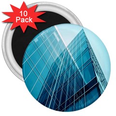 Glass Bulding 3  Magnets (10 Pack)  by BangZart