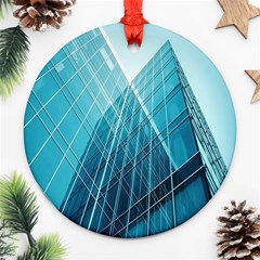 Glass Bulding Round Ornament (two Sides) by BangZart