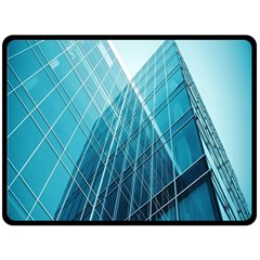 Glass Bulding Fleece Blanket (large)  by BangZart