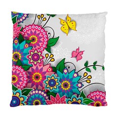 Flowers Pattern Vector Art Standard Cushion Case (two Sides) by BangZart