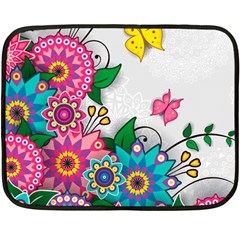 Flowers Pattern Vector Art Double Sided Fleece Blanket (mini)  by BangZart