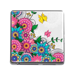 Flowers Pattern Vector Art Memory Card Reader (square) by BangZart