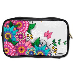 Flowers Pattern Vector Art Toiletries Bags by BangZart