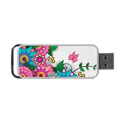 Flowers Pattern Vector Art Portable Usb Flash (one Side) by BangZart