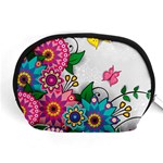 Flowers Pattern Vector Art Accessory Pouches (Medium)  Front