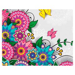 Flowers Pattern Vector Art Double Sided Flano Blanket (medium)  by BangZart