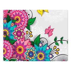 Flowers Pattern Vector Art Double Sided Flano Blanket (large)  by BangZart