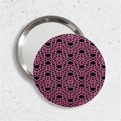 Triangle Knot Pink And Black Fabric 2 25  Handbag Mirrors