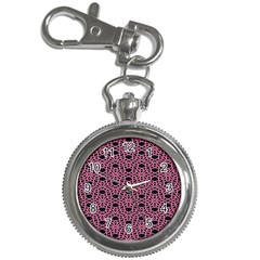 Triangle Knot Pink And Black Fabric Key Chain Watches by BangZart