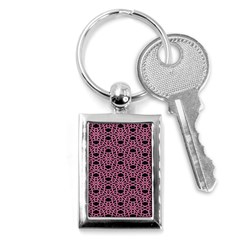 Triangle Knot Pink And Black Fabric Key Chains (rectangle)  by BangZart