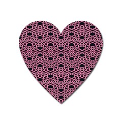 Triangle Knot Pink And Black Fabric Heart Magnet by BangZart